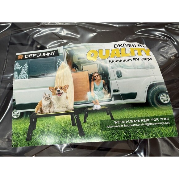 Adjustable Height Aluminum RV Step Stool Stable Foldable Platform Support 1k lbs - Picture 11 of 16